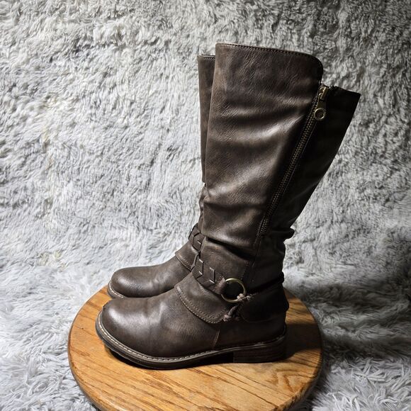 Patrizia Spring Step Museropett Women 7 Brown Faux Leather Faux Fur Lined Boots - Picture 1 of 13